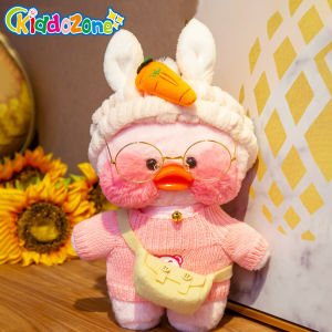 KiddoZone 30cm Duck Doll Plush Toy Cafe Mimi Ins Little Yellow Duck Korean Netred Wearing Hyaluronic Acid Duck Doll Lalafanfan Ducks Plush Soft Toys Gift For Girlfriend Valentine Day Birthday Gift for Kid Teen Girl