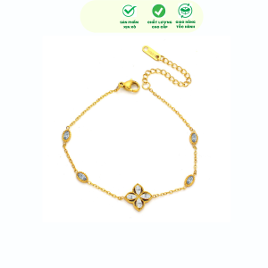 Lắc Tay Hoa Cỏ 4 Lá Lắc Tay Cánh Hoa Nhẹ Nhàng Lắc Tay Titan Viền Vàng Lắc Tay Titan Freesize Lắc Tay Titan Đôi Cặp Lắc Tay Titan Dây Mảnh Lắc Tay Titan Không Đen - Người Đẹp Vì Lụa