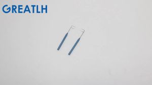 GREATLH 2pcs/set Trabeculotome Ophthalmic Left Right Set Ophthalmic Titanium Stainless Steel Eye Tools