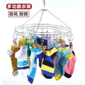 หนีบผ้า ราวหนีบผ้าสแตนเลส2ชั้น แบบ 20 ตัว ทนแดดทนฝน พร้อมส่งในไทย #020