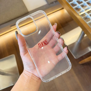 Red heart-shaped transparent phone case suitable for iPhone 17 16 15 14 13 12 11Pro/Max/Plus anti drop and shockproof back cover