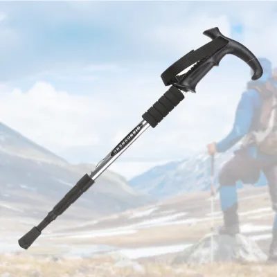 MELEDE Tongkat Berjalan Hiking Trekking Trekking Poles Trail Ultralight 4 Bagian Tongkat Yang Dapat Disesuaikan Tongkat Berjalan Lipat Paduan Aluminium