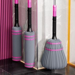 Keranixy Self Twisting Mop Dehydration Microfiber Rotating Mop Wash Free Quick Dry Floor Cleaning Tool Wet Dry Mop