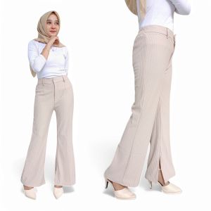 Celana Cutbray Wanita Knit Hightwaist Kantoran Kekinian Bahan Ladycrus Adem Nyaman Banyak Varian Warna Bisa Cod