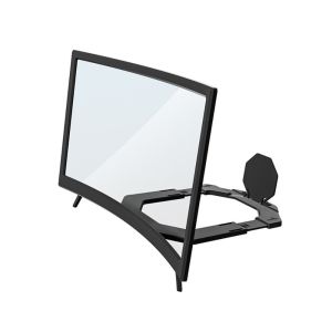 QINJUE 1Pcs 1200R Curved Screen Phone Screen Magnifier 12Inch 2-4X Zoom Smartphone Screen Enlarger Durable Acrylic Lens Movie Video Amplifier Holder for Home Theater Movie Video