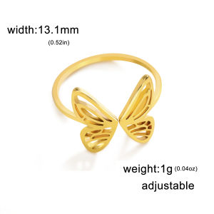 SKYRIM Butterfly Ring Opening Adjustable Couple Ring Titanium Stainless Steel Ring Jewelry