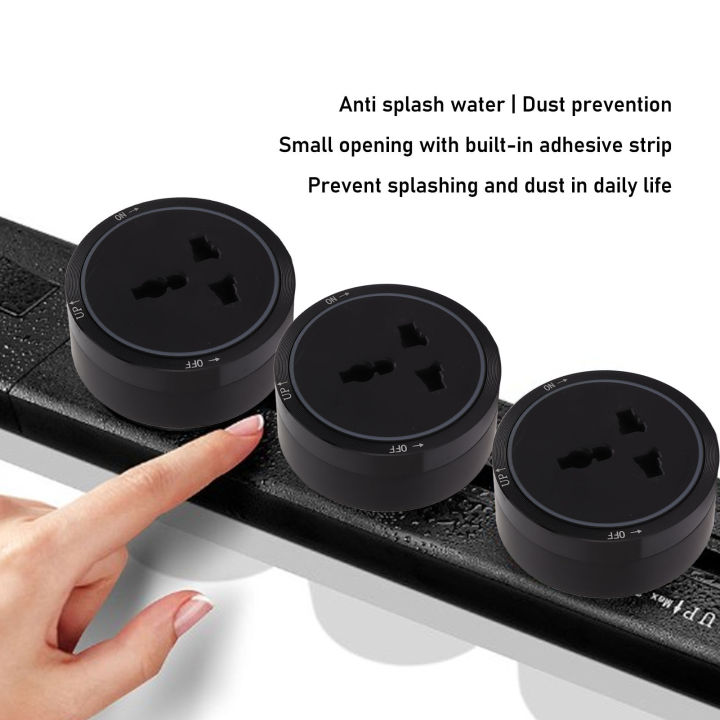 Electrical Outlet Track Socket Black Horizontal Removable