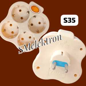 S35 ORI STOP KONTAK 4IN MULTIFUNGSI DAN SWITCH COLOKET SOCKET TOMBOL DENGAN SAKRAL AN LISTRIK ON/OFF