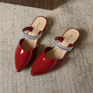 Free Shipping Baotou WomenS Summer Outdoor Half-Slipper Shoes New Style Pointed-Toe Flats Fashionable Flat Sandals Comfortable For Women