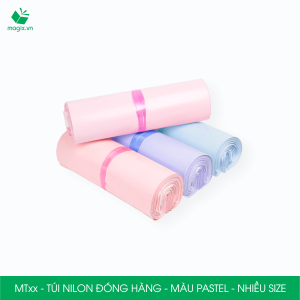 Combo 100 túi nilon gói hàng - túi niêm phong đóng hàng màu pastel - NHIỀU KÍCH THƯỚC - NHIỀU MÀU