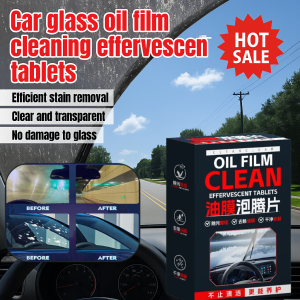 Auto Glass Cleaner Tablets Oil Film Remover Water Spot Preventer Anti-Rain Anti-Fog Formula for Streak-Free Windshield Car Windshield Cleaning Effervescent Tablets Remove Oil Grime Waterproof Anti-Fog Treatment for Clear Visibility Rain Repellent