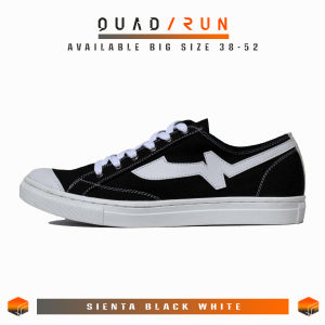 QUADRUN - Sepatu Sneakers Pria Casual Kanvas Sienta Black White