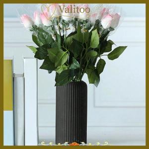 [Valitoo] Striped -Like Plastic Vase For Flowers Decorative Floral Arrangement Display Creative Little Flower Vase