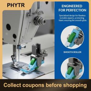 【PHYTR】 Invisible Zipper Presser Foot Adjustable with Roller Sewing Foot for Professional Home Tailoring and Dressmaking