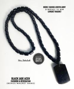 Kalung Batu Giok Black Jade Original Asli Aceh Tabung Rata