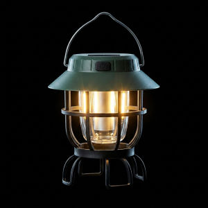 Solar Powered Emergency Light For Home Power Outage Rechargeable LED Camping Lantern Vintage Hanging Tent Lamp Water Resistant Outdoor Gear For Hiking Night Walk Exploring