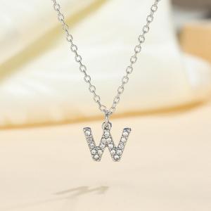 Hmeme Thời Trang Shining Thư A-Z Mặt Dây Chuyền Quyến Rũ Vòng Cổ 26 Ban Đầu Bảng Chữ Cái Tên Xương Đòn Chuỗi Đảng Ngày Valentine Trang Sức Quà Tặng