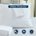 Waterproof Pillow Protector 2 Packs Hotel Home Bed Pillowcase 50x70cm Washable Bolster Protector. 