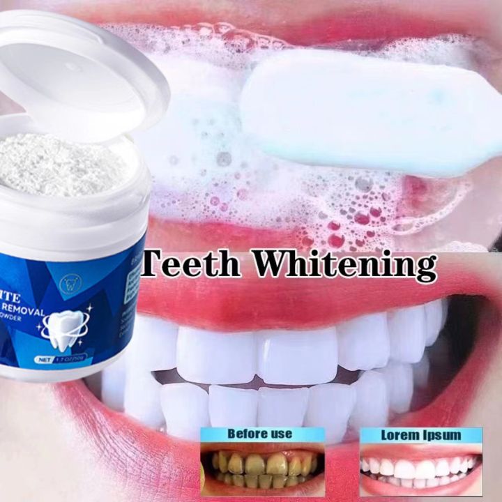 SADOER Teeth Whitening Powder Pemutih Gigi Pasta Gigi Alat Gigi Putih Gigi Bersih Kebersihan Mulut Sikat Menghilangkan Noda Pemutih Gigi Bubuk Mutiara Putih 50G