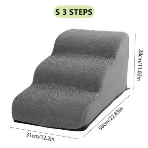 "LOCAL STOCK"Dog Ramp/Stairs for Beds and Couches Pet Stairs with High Density Expand Immediately Foam Washable Cover and Pet Hair Remover Roller - Reduce Stress on Pet Joints/Easy to Walk