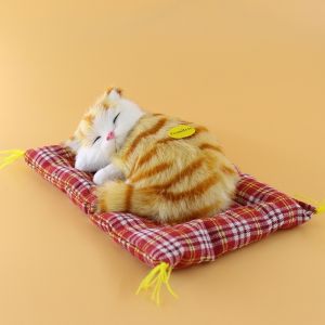 LIWU Những chú mèo con đang ngủ. Đồ chơi nhồi bông hình mèo con Mô phỏng âm thanh Trang trí nhà cửa Những chú mèo đang ngủ. Dễ thương Quà Giáng sinh Đồ chơi nhồi bông hình mèo Trang chủ