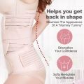 3 In 1 Postpartum Belly Band Wrap - Abdominal Binder Post Surgery C Section Compression Girdle Belt. 
