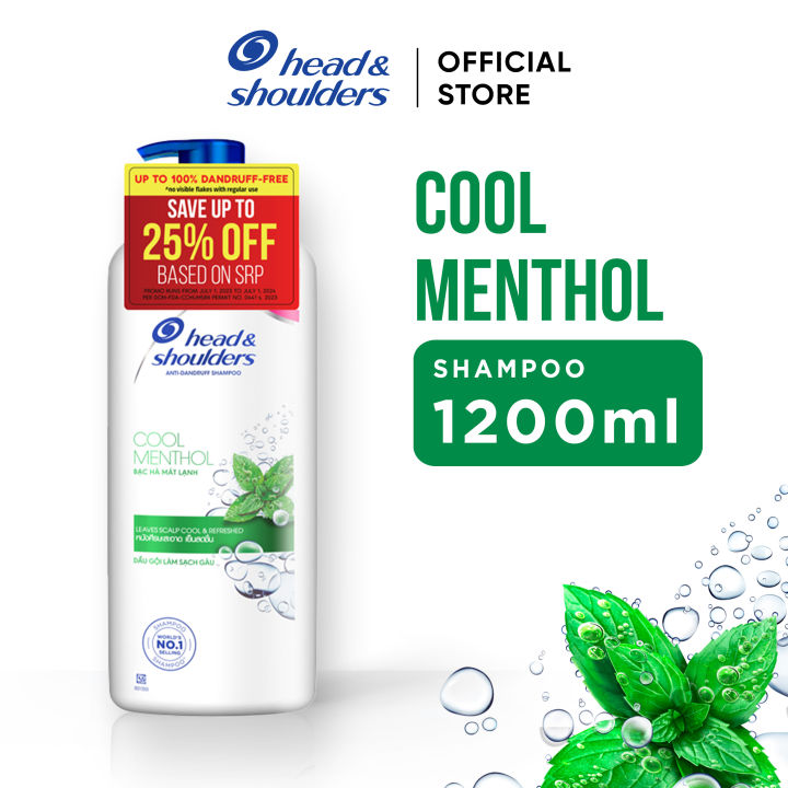 Head and Shoulders Shampoo Anti Dandruff Cool Menthol Hair Care 1200ml