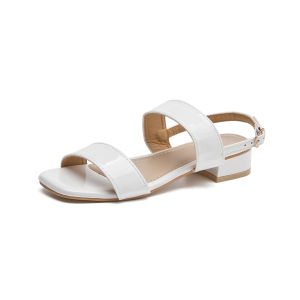 COCO#MH222 New Korean Trendy glossy Leather Elegant Heels Sandals