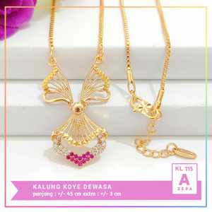 Nice Jewelry Kalung dewasa koye angsa permata zirkon perhiasan lapis emas gold KL 115