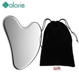 Salorie Stainless Steel Scraper Guasha Massage for Face Body Gua Sha Scraping Massage Scraper Face Massager Acupuncture Gua Sha Eye Face Board SPA Massage Tool