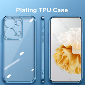 Mạ sang trọng vỏ điện thoại cho Xiaomi Redmi Note 13 4g/Note 13 Pro 4G/POCO M6 Pro trong suốt TPU Trong Suốt Mềm vỏ điện thoại với ống kính đầy đủ carema Vỏ bảo vệ bán chạy