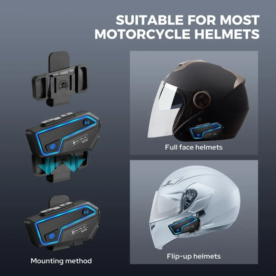 GEARELEC GX10 Bluetooth Motorcycle Intercom Helmet Headset 10
