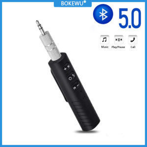 BOKEWU Wireless Bluetooth 5.0 Receiver Transmitter Adapter 3.5mm Jack Music Audio AUX Handsfree Receiver for Car Headphone