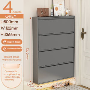GOLD Wall Mounted Shoe Cabinet Metal Shoes Rak Multi-layer Kasut Almari Hanging Tipping Almari Kasut Bertutup Large-Capacity鞋柜