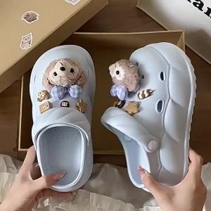 Non-Slip Summer InsEVA Rope Buckle Clogs For Women Soft Strappy Thick-Soled Sandals For Beach Height Increase