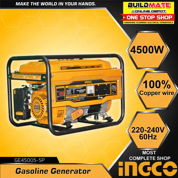 Mini Generator Inco INGCO Gasoline Generator 4.5KVA 7.5HP GE45005-5P - BUILDMATE - IPT ...
