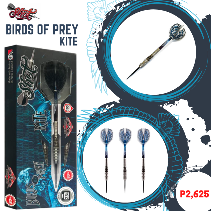 SHOT! BIRDS OF PREY KITE (Darts Set Barrels, Flights, Shafts) 23g