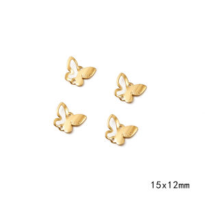 5pcs Copper With 18K Gold Small Charms Starfish Moon Leaves Butterfly For DIY Jewelry Making Necklace Pendant Findings