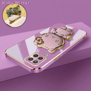 Casing Ponsel untuk Samsung A12 5G M12 F12 A11 M11 Case pelindung Kesing HP lensa kamera Gel silika Softcase lapisan batas Phone Stands pola kucing warna-warni Casing