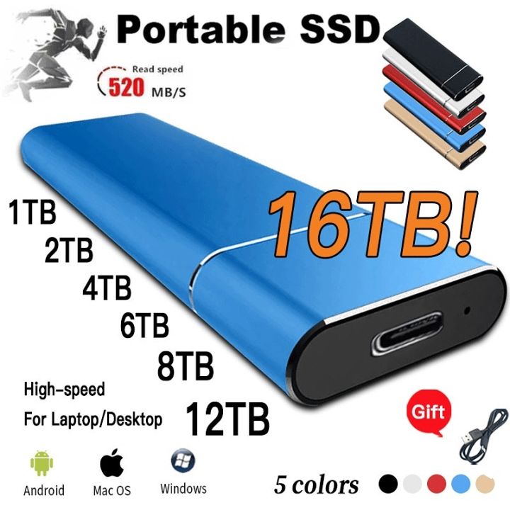 Portable SSD 1TB External Solid State Hard Drive Mass Capacity Movable