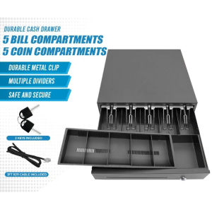 EXPOSE Cash box with drawer Safe money box with Lock Cash Register Drawer Cashier Box Supermarket