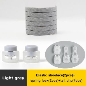1คู่เชือกผูกรองเท้ายืดหยุ่นแบน Snap ล็อคเชือกผูกรองเท้ารองเท้าโดยไม่ต้องผูกติดตั้งง่ายรวดเร็วในการใส่และถอดรองเท้าขี้เกียจลูกไม้
