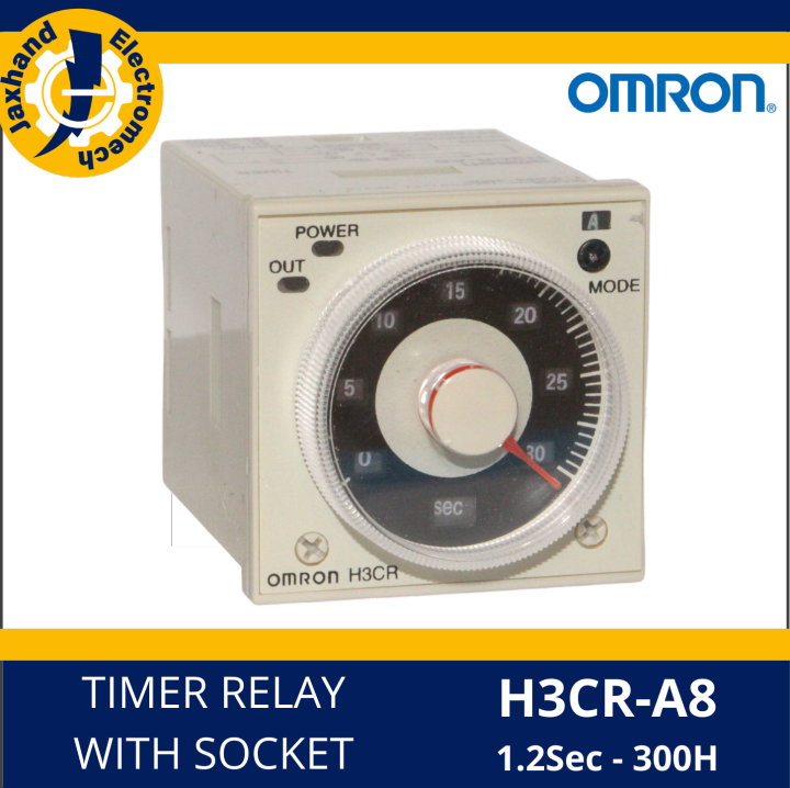 TIMER OMRON H3CR-A8 MULTI-RANGE 1.2s - 300H, 24-220VAC/DC 50/60Hz