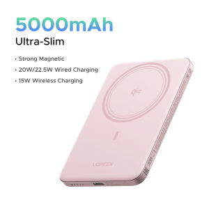 UGREEN Ultra Slim 5000mAh 15W Magnetic Wireless and PD 20W Type C Wired Charging Power Bank Fast Charging for iPhone 17 Pro Max 16 Pro Max Samsung S26 Ultra Thin Portable Powerbank