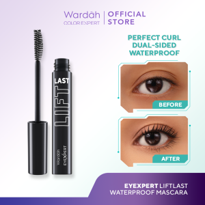 WARDAH Mascara EyeXpert Liftlast Waterproof Mascara 8ml Lentik Dalam 5 Detik Tahan Lama 12 Jam - Maskara Anti Air Tahan Air - Makeup