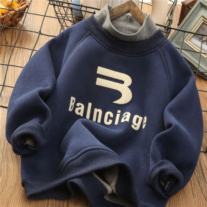 Kids Padded Warm Sweatshirt Winter Boys Girls Fleece-Lined Thick Cotton Pullover Autumn Childrens Casual Jackets 5-14 Years