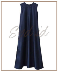 dress gamis tanpa lengan bahan premium crepe lembut dan ringan