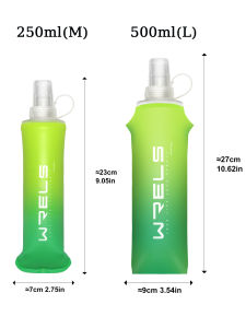WRELS Gradient Sports Soft Water Bottle Hiking Mountain Climbing Camping Folding Outdoor #SH09