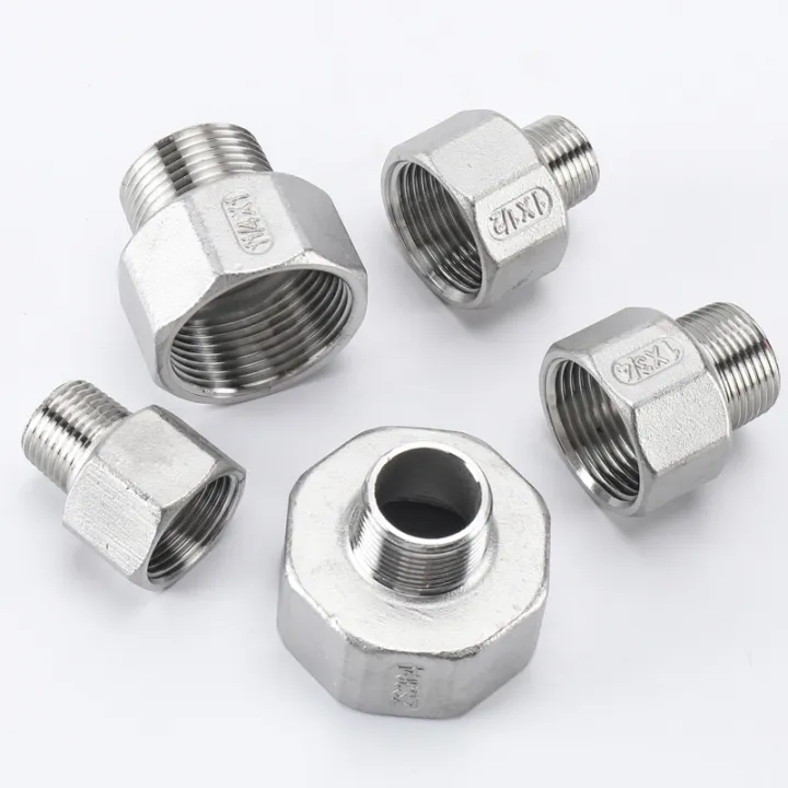 WEPHOTO 1/2" 3/4" 1" Thickened Reducer Connector 304 Stainless Steel ...
