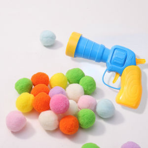 Cat Toys Interactive Launch  Mini Shooting Gun Games Stretch Plush Ball Toys